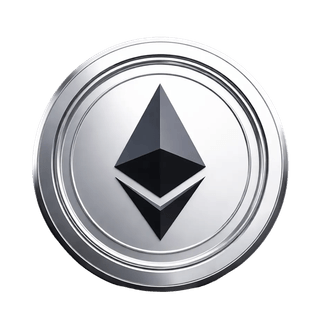 Elemento grafico sospeso che rappresenta la coin Ethereum (ETH)